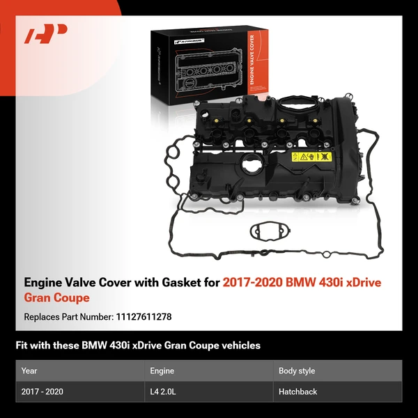 Engine Valve Cover with Gasket for 2017-2020 BMW 430i xDrive Gran Coupe