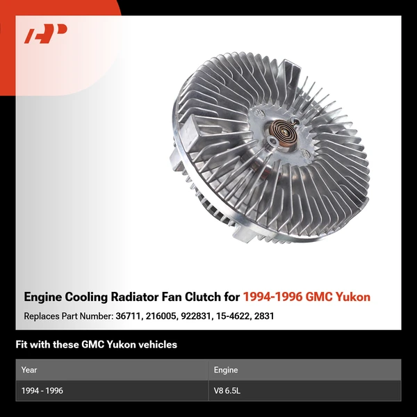 Engine Cooling Radiator Fan Clutch for 1994-1996 GMC Yukon