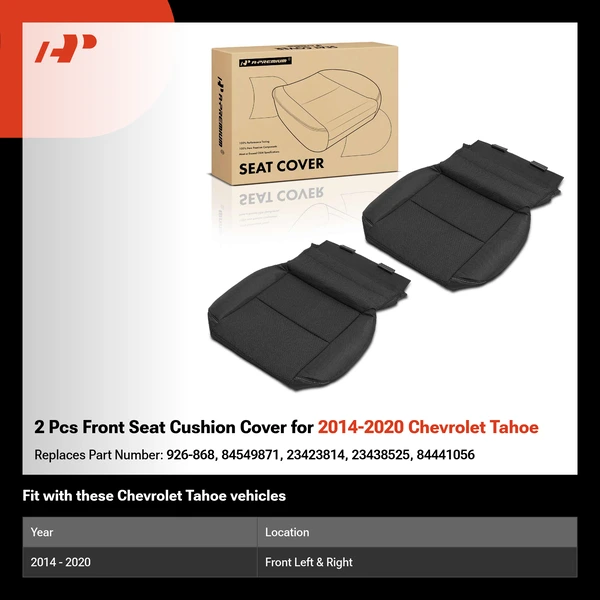 2 Pcs Front Seat Cushion Cover for 2014-2020 Chevrolet Tahoe
