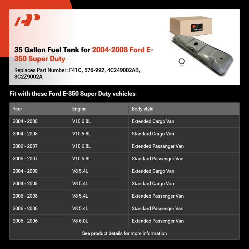 35 Gallon Fuel Tank for 2004-2008 Ford E-350 Super Duty