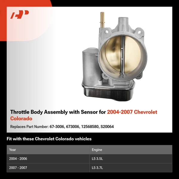 Throttle Body Assembly with Sensor for 2004-2007 Chevrolet Colorado