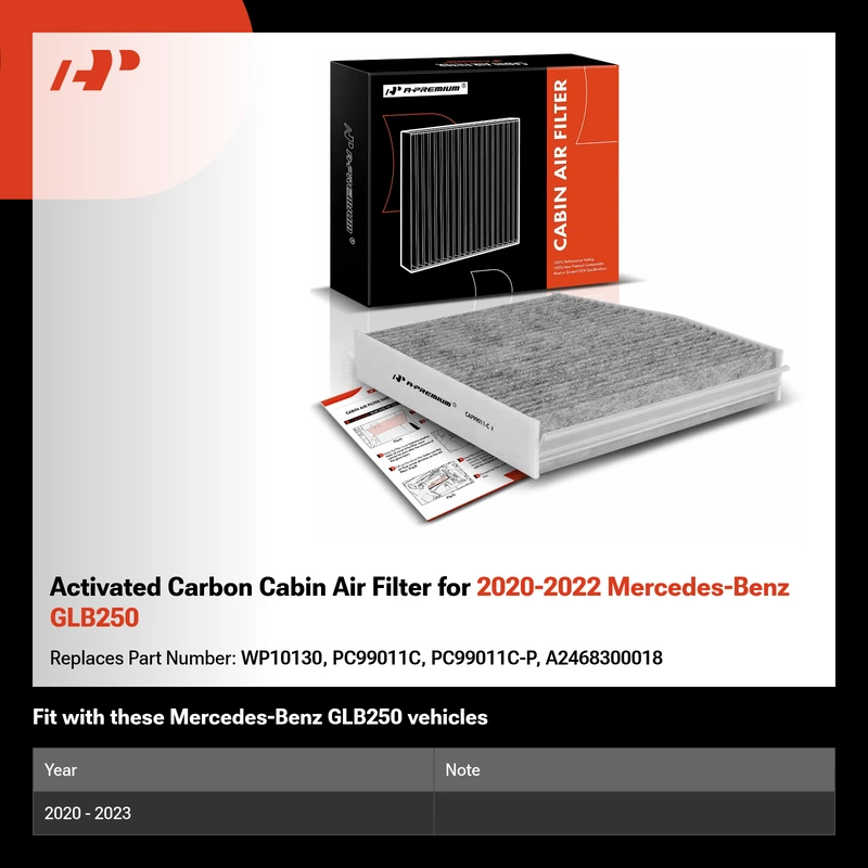 Activated Carbon Cabin Air Filter for 2020-2022 Mercedes-Benz GLB250