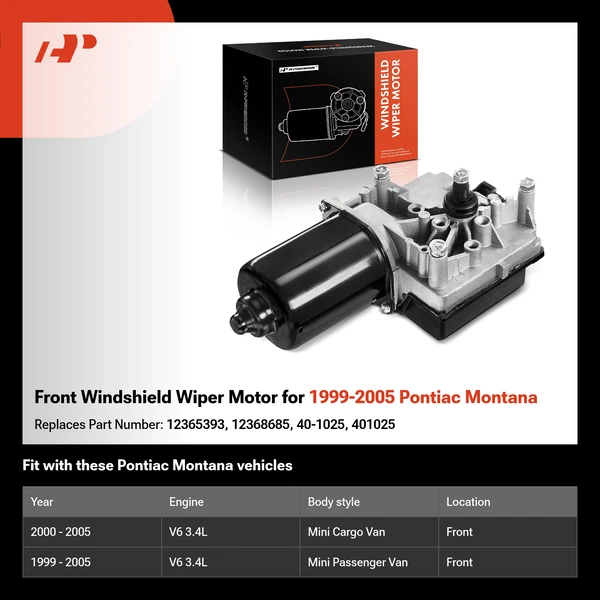 Front Windshield Wiper Motor for 1999-2005 Pontiac Montana
