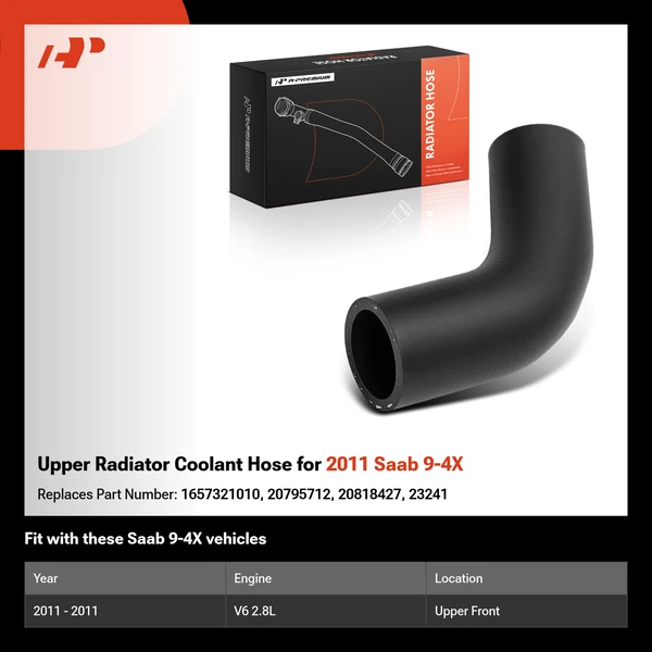 Upper Radiator Coolant Hose for 2011 Saab 9-4X