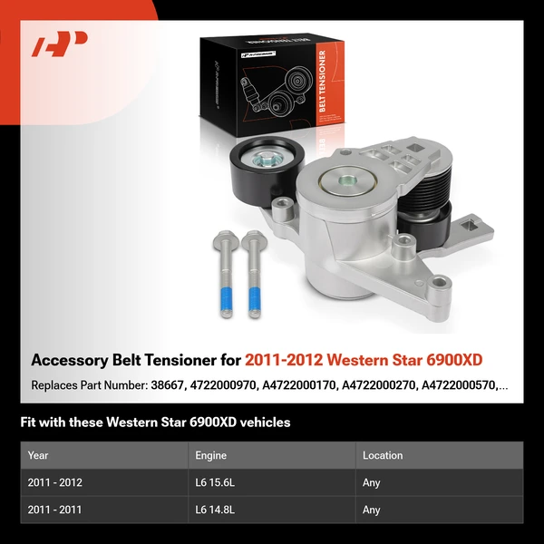 Accessory Belt Tensioner for 2011-2012 Western Star 6900XD