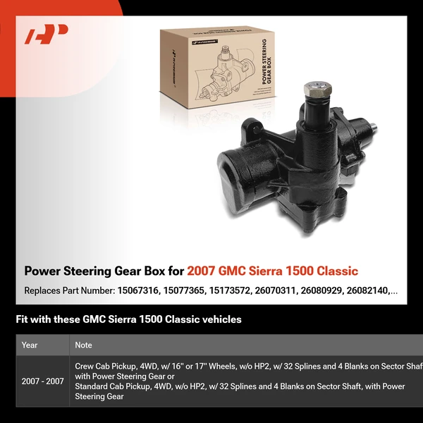 Power Steering Gear Box for 2007 GMC Sierra 1500 Classic