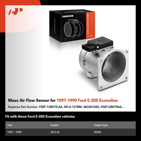 Mass Air Flow Sensor for 1997-1999 Ford E-250 Econoline