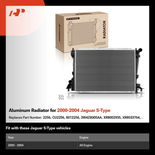 Aluminum Radiator for 2000-2004 Jaguar S-Type