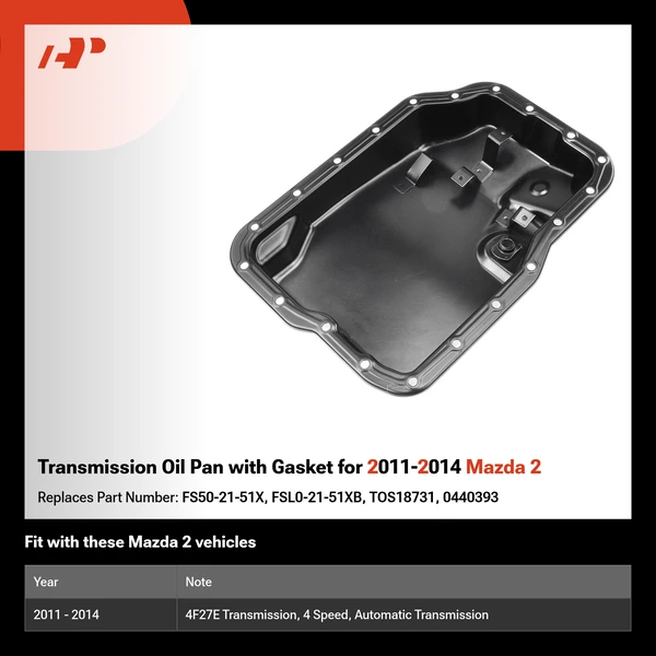 Transmission Oil Pan with Gasket for 2011-2014 Mazda 2
