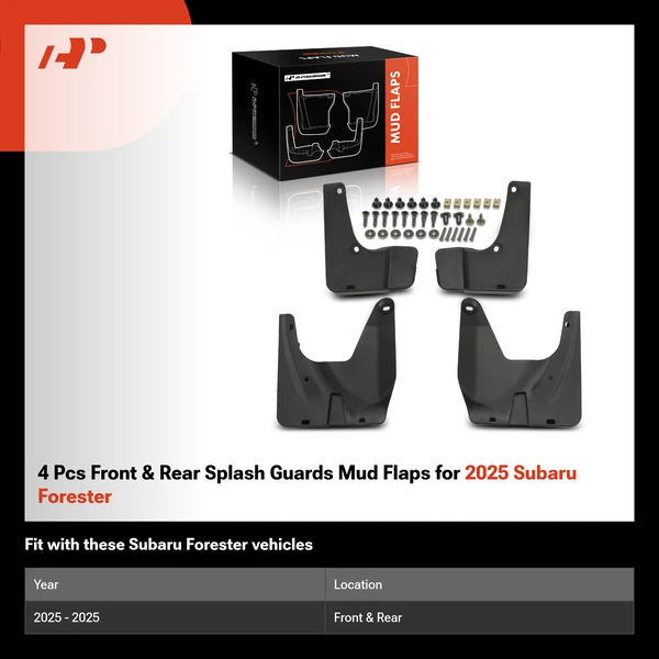 4 Pcs Front & Rear Splash Guards Mud Flaps for 2025 Subaru Forester