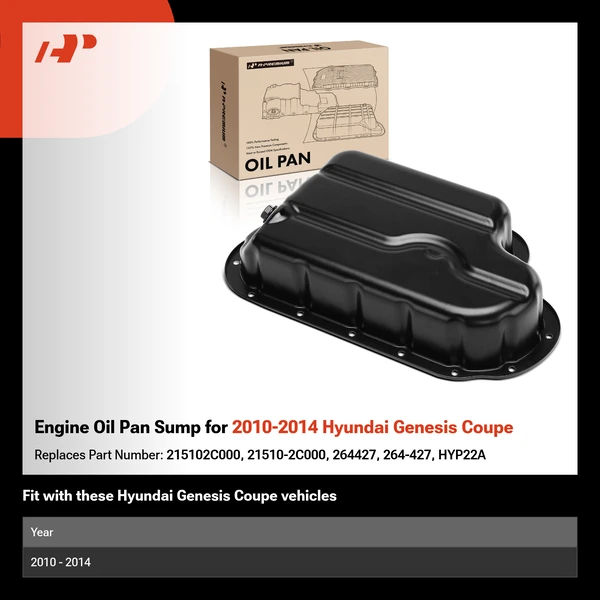 Engine Oil Pan Sump for 2010-2014 Hyundai Genesis Coupe