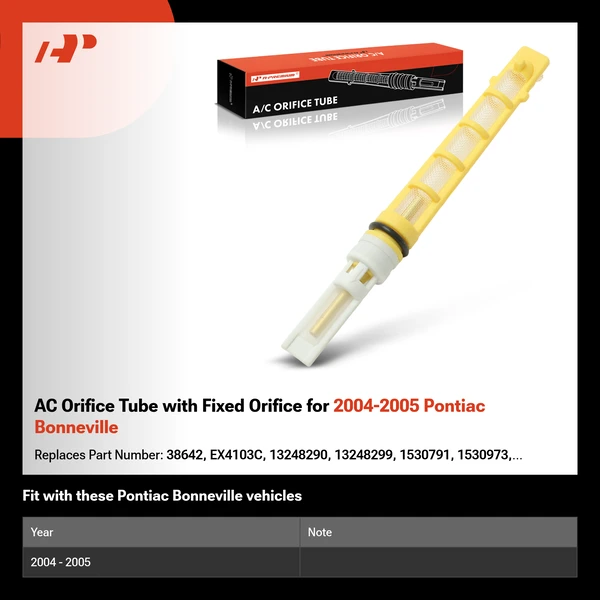 AC Orifice Tube with Fixed Orifice for 2004-2005 Pontiac Bonneville