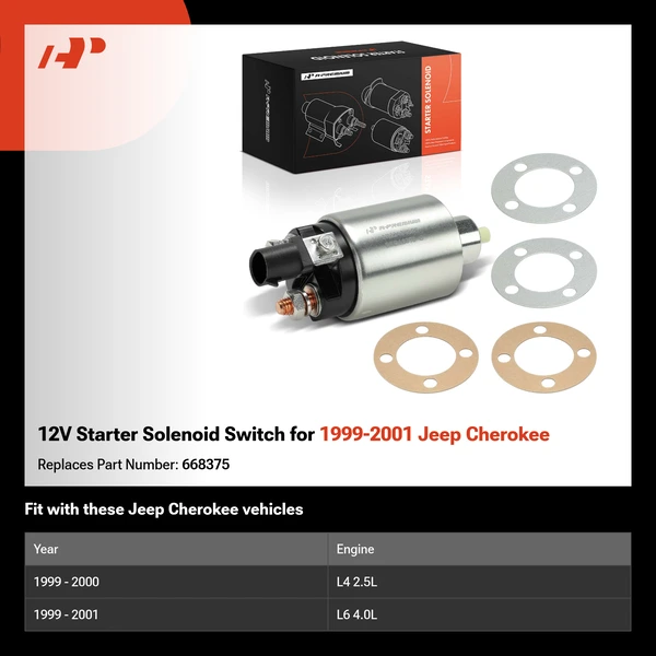 12V Starter Solenoid Switch for 1999-2001 Jeep Cherokee