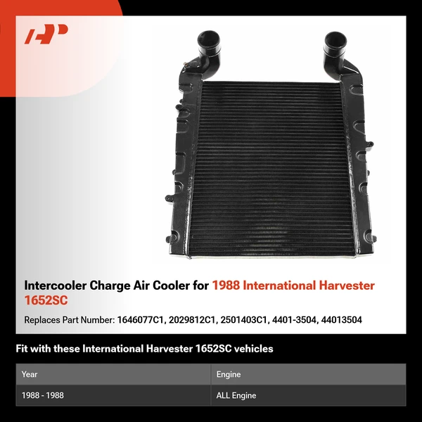 Intercooler Charge Air Cooler for 1988 International Harvester 1652SC