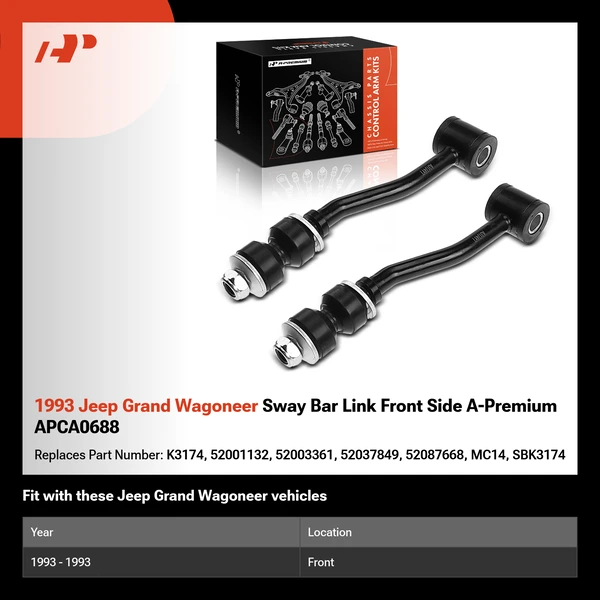 1993 Jeep Grand Wagoneer Sway Bar Link Front Side A-Premium APCA0688