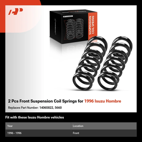 2 Pcs Front Suspension Coil Springs for 1996 Isuzu Hombre