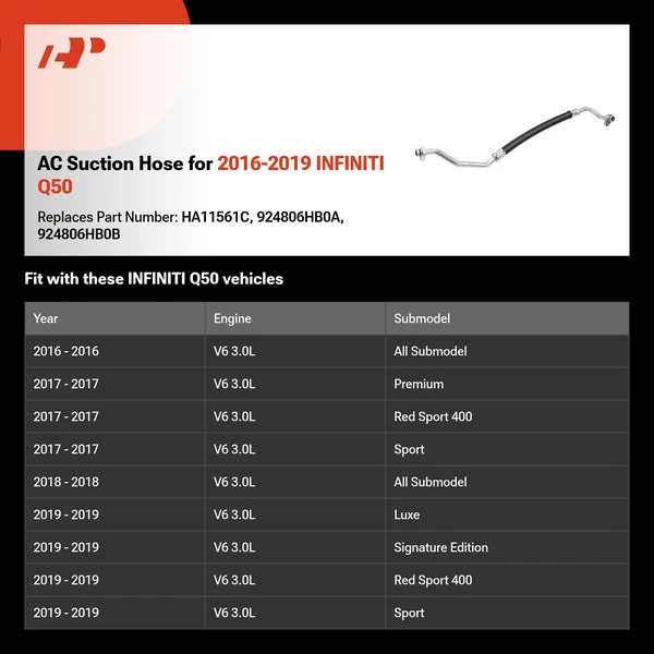 AC Suction Hose for 2016-2019 INFINITI Q50