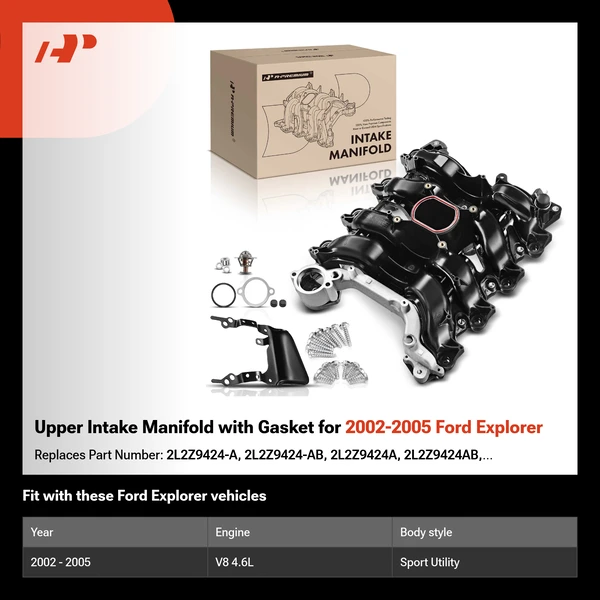 Upper Intake Manifold with Gasket for 2002-2005 Ford Explorer