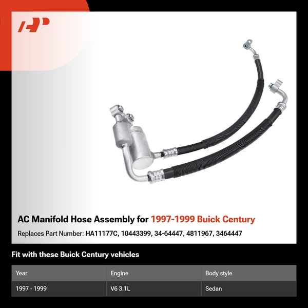 AC Manifold Hose Assembly for 1997-1999 Buick Century