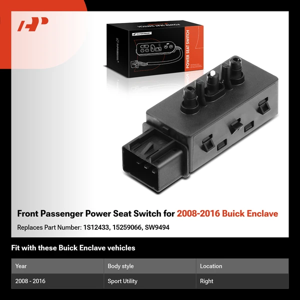 Front Passenger Power Seat Switch for 2008-2016 Buick Enclave