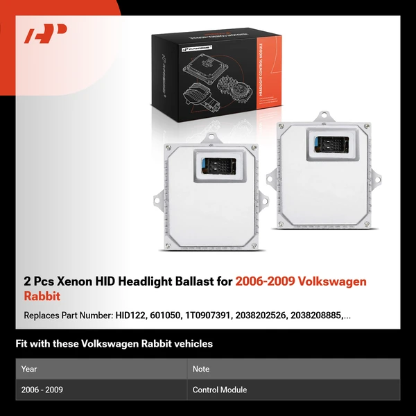 2 Pcs Xenon HID Headlight Ballast for 2006-2009 Volkswagen Rabbit