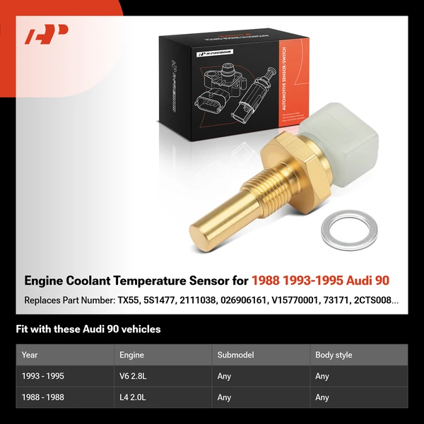 Engine Coolant Temperature Sensor for 1988 1993-1995 Audi 90