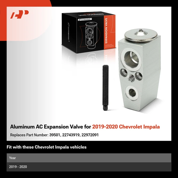 Aluminum AC Expansion Valve for 2019-2020 Chevrolet Impala