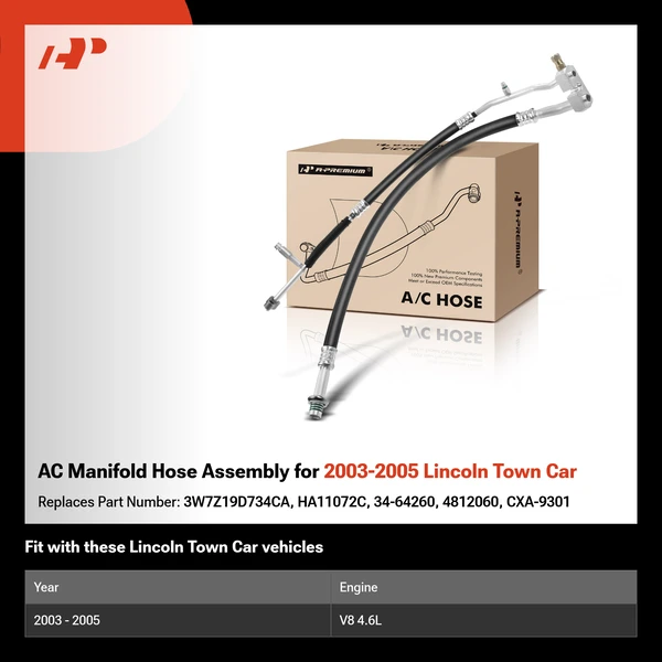 AC Manifold Hose Assembly for 2003-2005 Lincoln Town Car