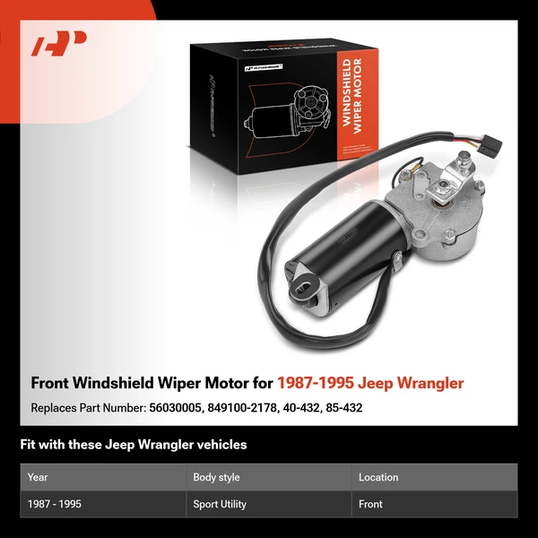 Front Windshield Wiper Motor for 1987-1995 Jeep Wrangler