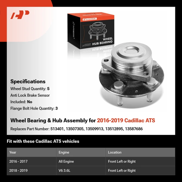 Wheel Bearing & Hub Assembly for 2016-2019 Cadillac ATS
