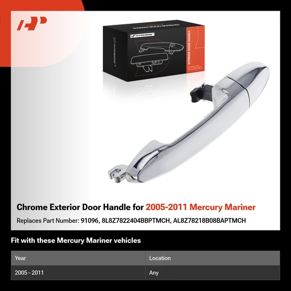 Chrome Exterior Door Handle for 2005-2011 Mercury Mariner