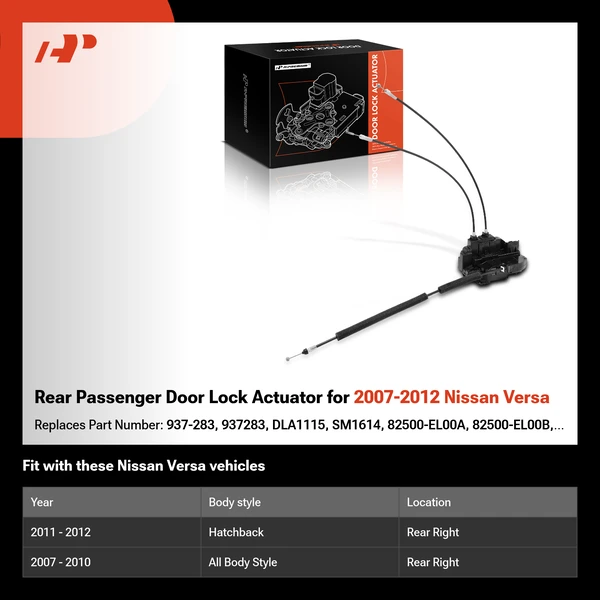 Rear Passenger Door Lock Actuator for 2007-2012 Nissan Versa