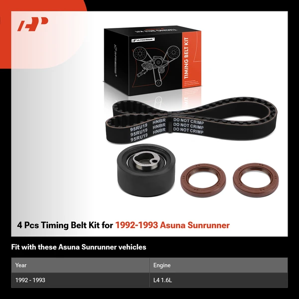 4 Pcs Timing Belt Kit for 1992-1993 Asuna Sunrunner