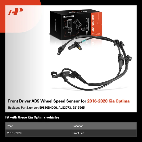 Front Driver ABS Wheel Speed Sensor for 2016-2020 Kia Optima