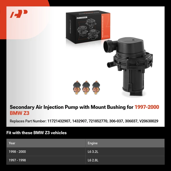 Secondary Air Injection Pump with Mount Bushing for 1997-2000 BMW Z3