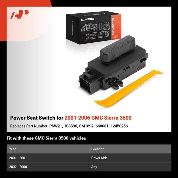 Power Seat Switch for 2001-2006 GMC Sierra 3500