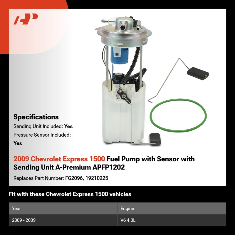2009 Chevrolet Express 1500 Fuel Pump with Sensor with Sending Unit A-Premium APFP1202