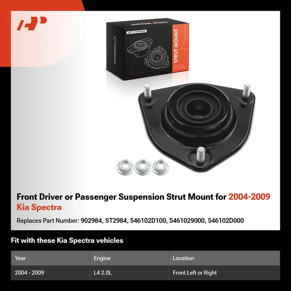 Front Driver or Passenger Suspension Strut Mount for 2004-2009 Kia Spectra