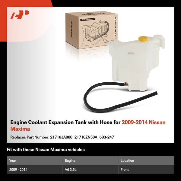 Engine Coolant Expansion Tank with Hose for 2009-2014 Nissan Maxima