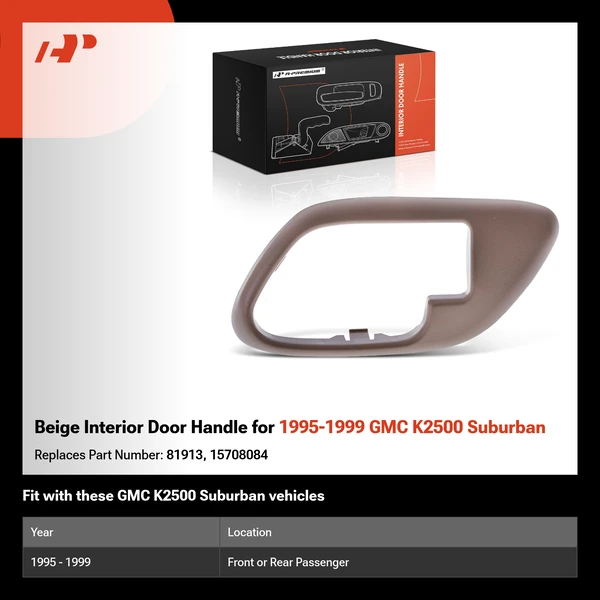 Beige Interior Door Handle for 1995-1999 GMC K2500 Suburban