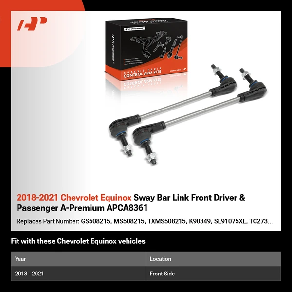 2018-2021 Chevrolet Equinox Sway Bar Link Front Driver & Passenger A-Premium APCA8361