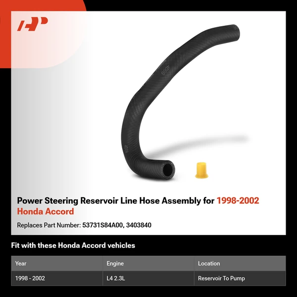 Power Steering Reservoir Line Hose Assembly for 1998-2002 Honda Accord