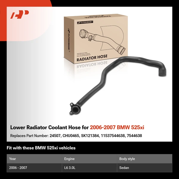 Lower Radiator Coolant Hose for 2006-2007 BMW 525xi