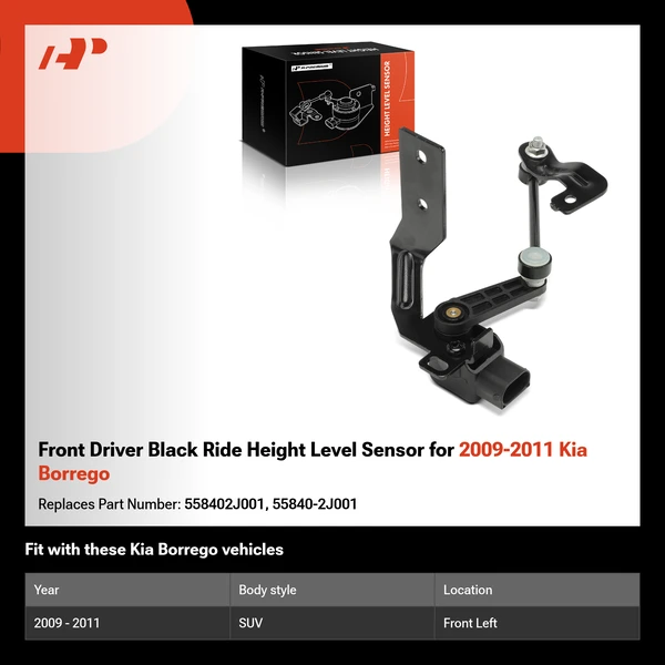 Front Driver Black Ride Height Level Sensor for 2009-2011 Kia Borrego