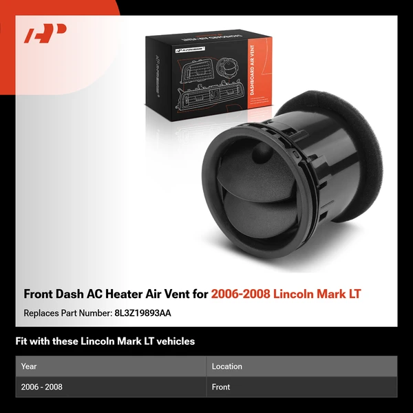 Front Dash AC Heater Air Vent for 2006-2008 Lincoln Mark LT