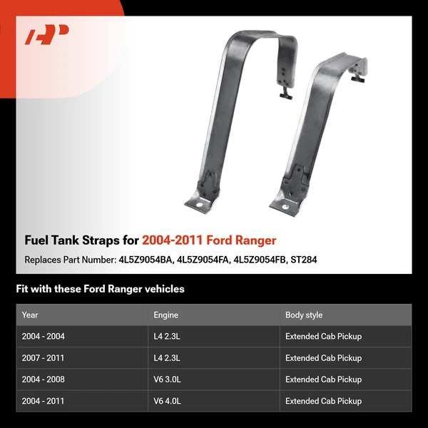 Fuel Tank Straps for 2004-2011 Ford Ranger