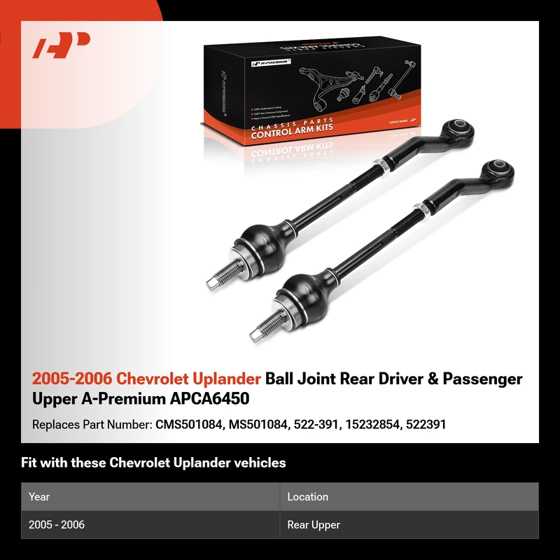 2005-2006 Chevrolet Uplander Ball Joint Rear Driver & Passenger Upper A-Premium APCA6450