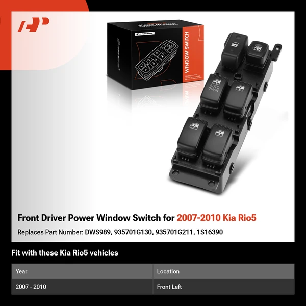 Front Driver Power Window Switch for 2007-2010 Kia Rio5