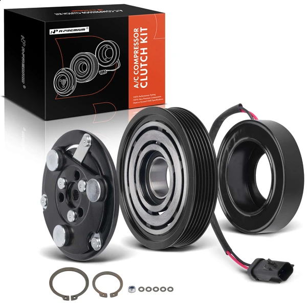 AC Compressor Clutch Kit with 6-Groove Pulley for 2002-2005 Jeep Liberty