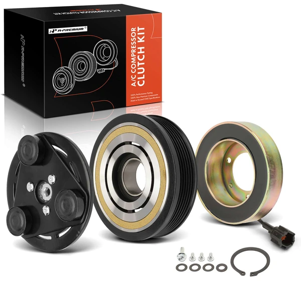 AC Compressor Clutch Kit with 6-Groove Pulley for 2003-2007 Nissan Murano